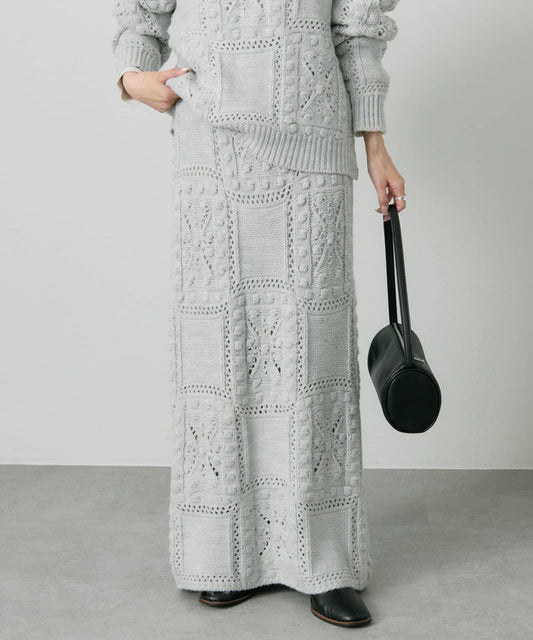 爆米花編織針織半身裙