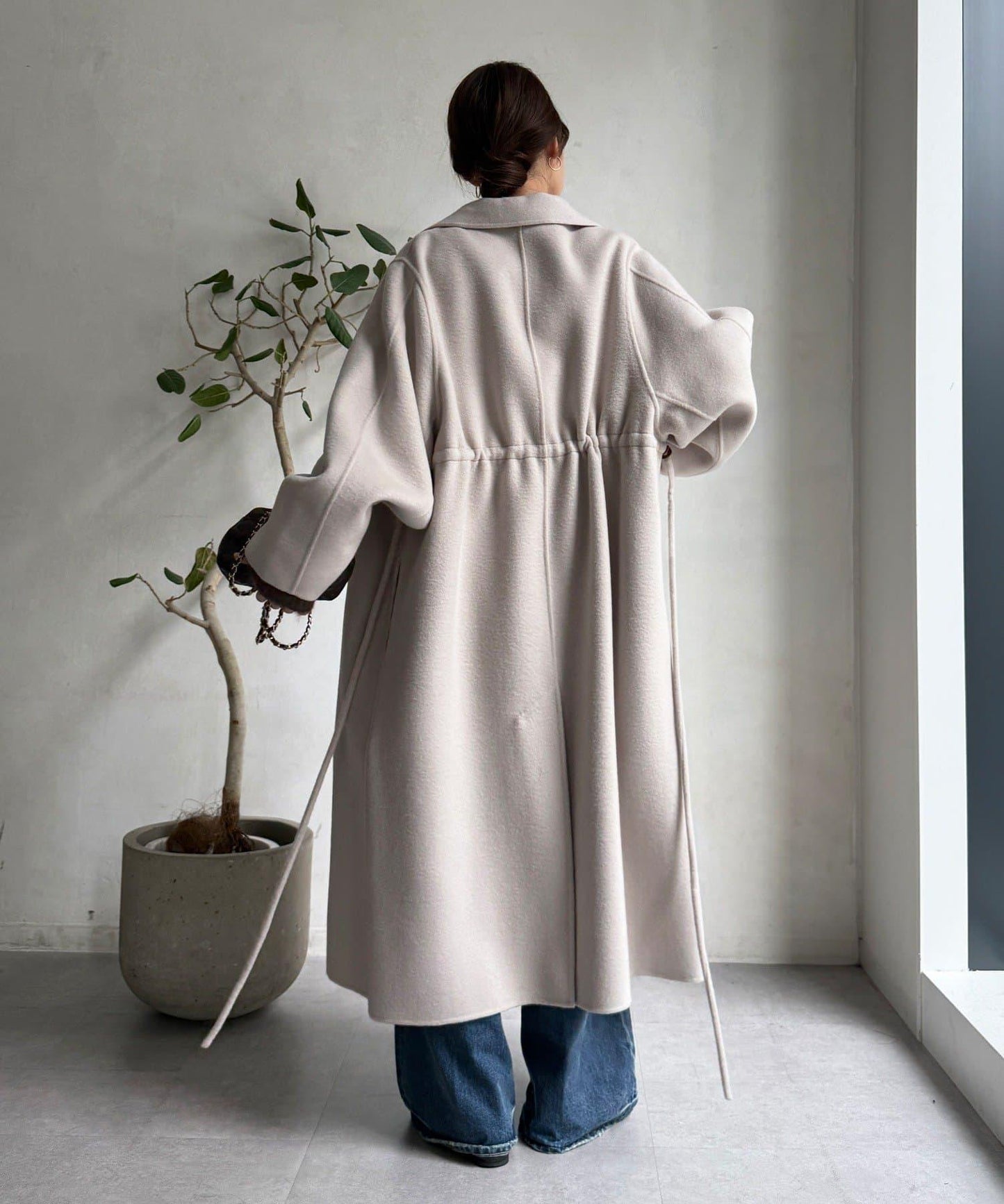 海狸絨長款大衣