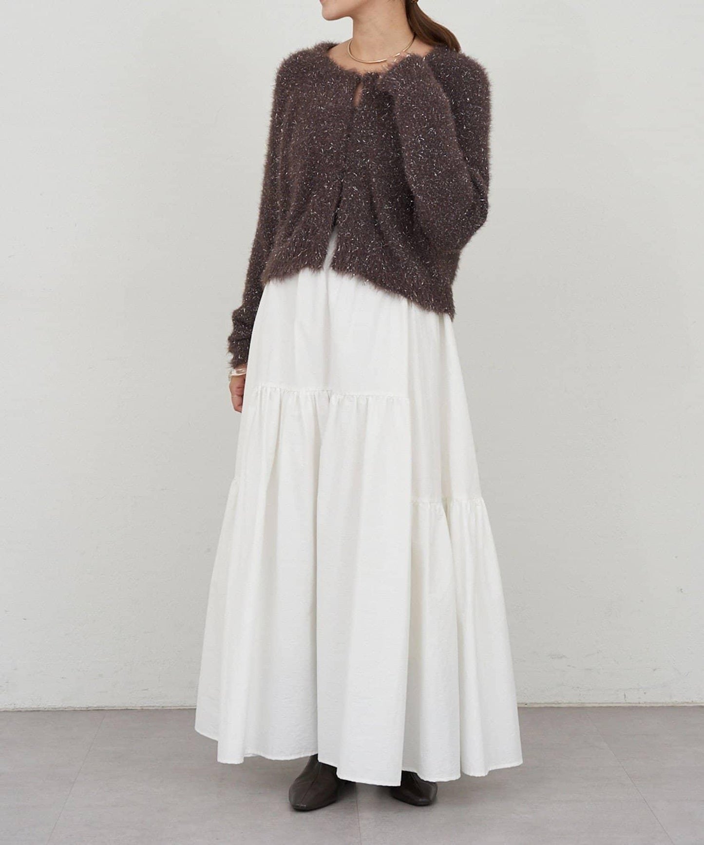 亮片長毛針織開衫