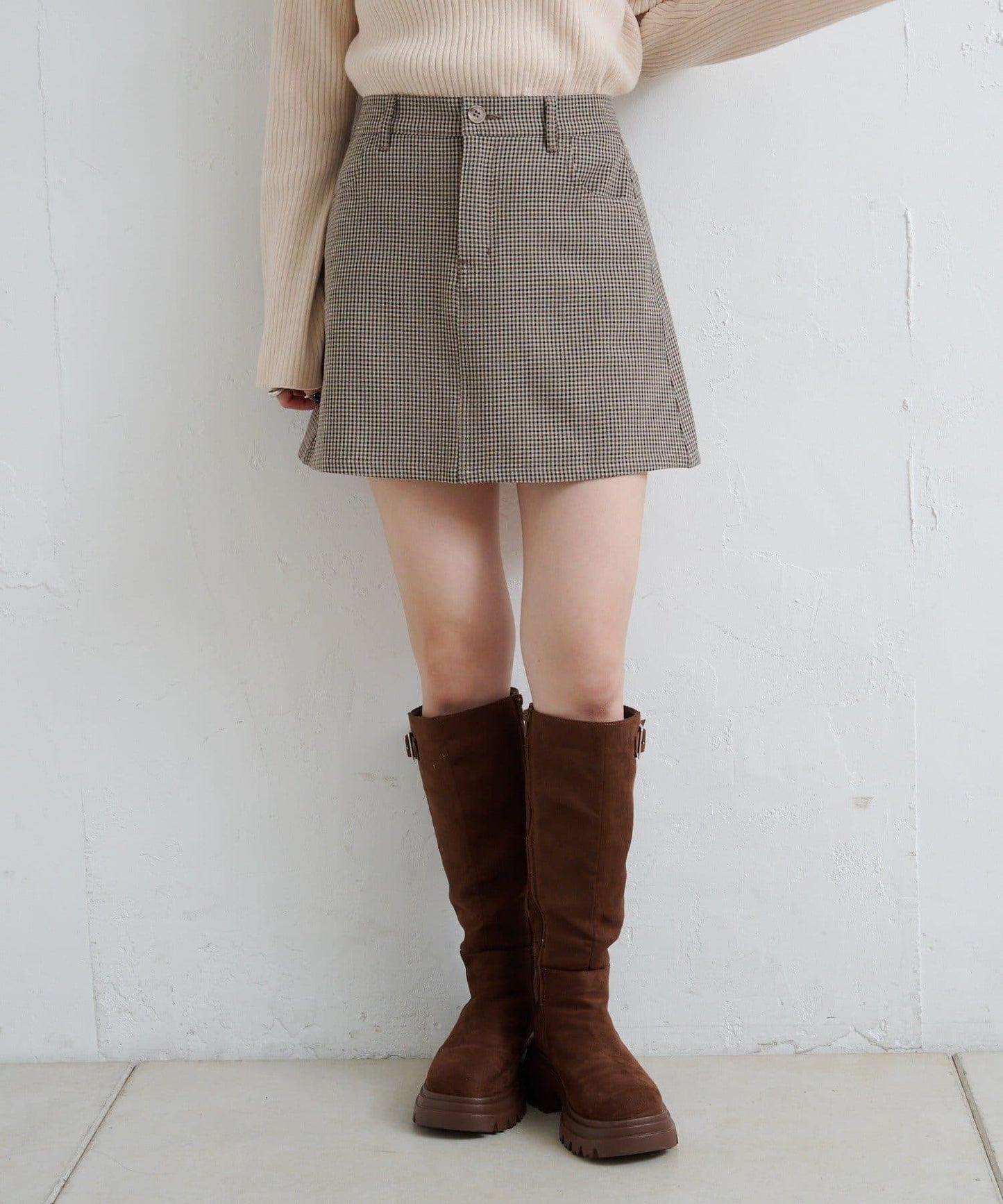 【Kastane】套裝格紋迷你裙