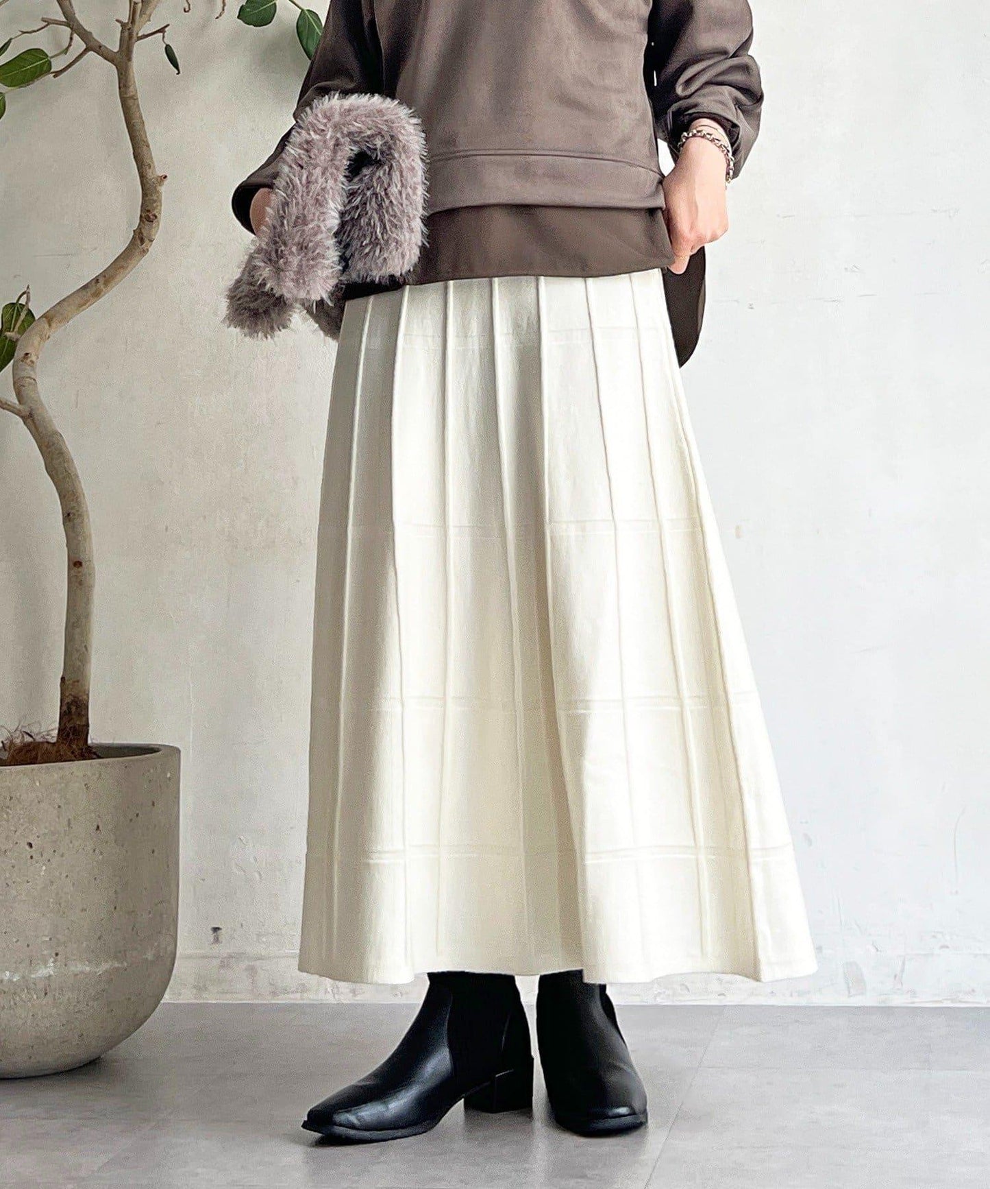 純色針織半身裙