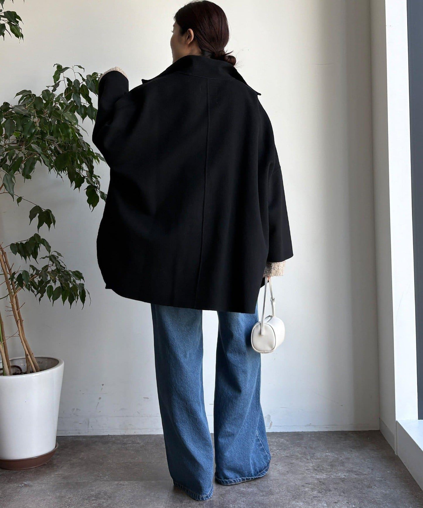 羊毛輕薄雙面立領大衣