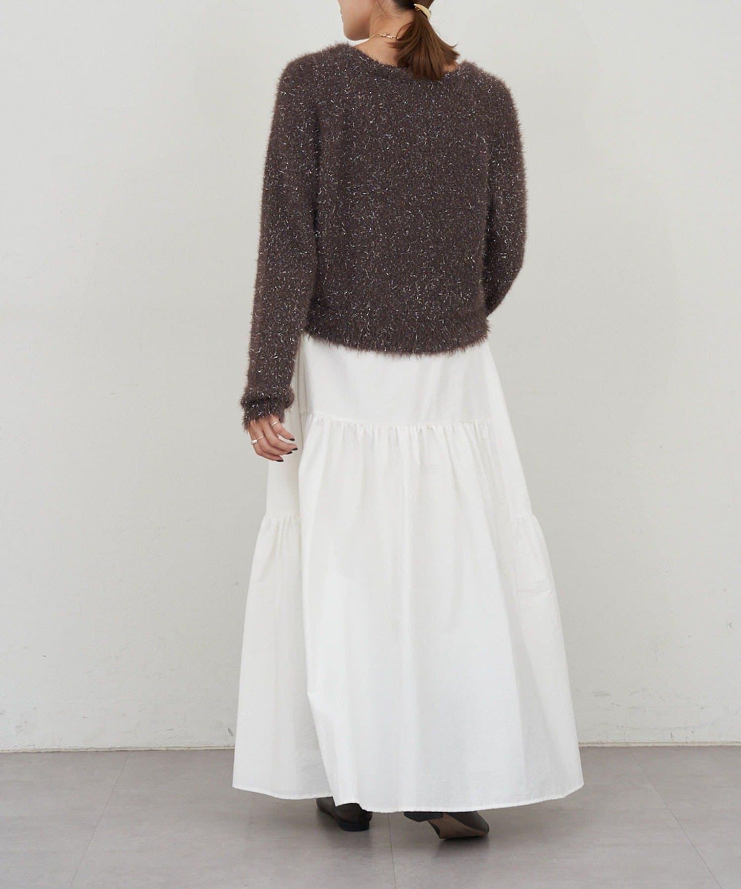 亮片長毛針織開衫