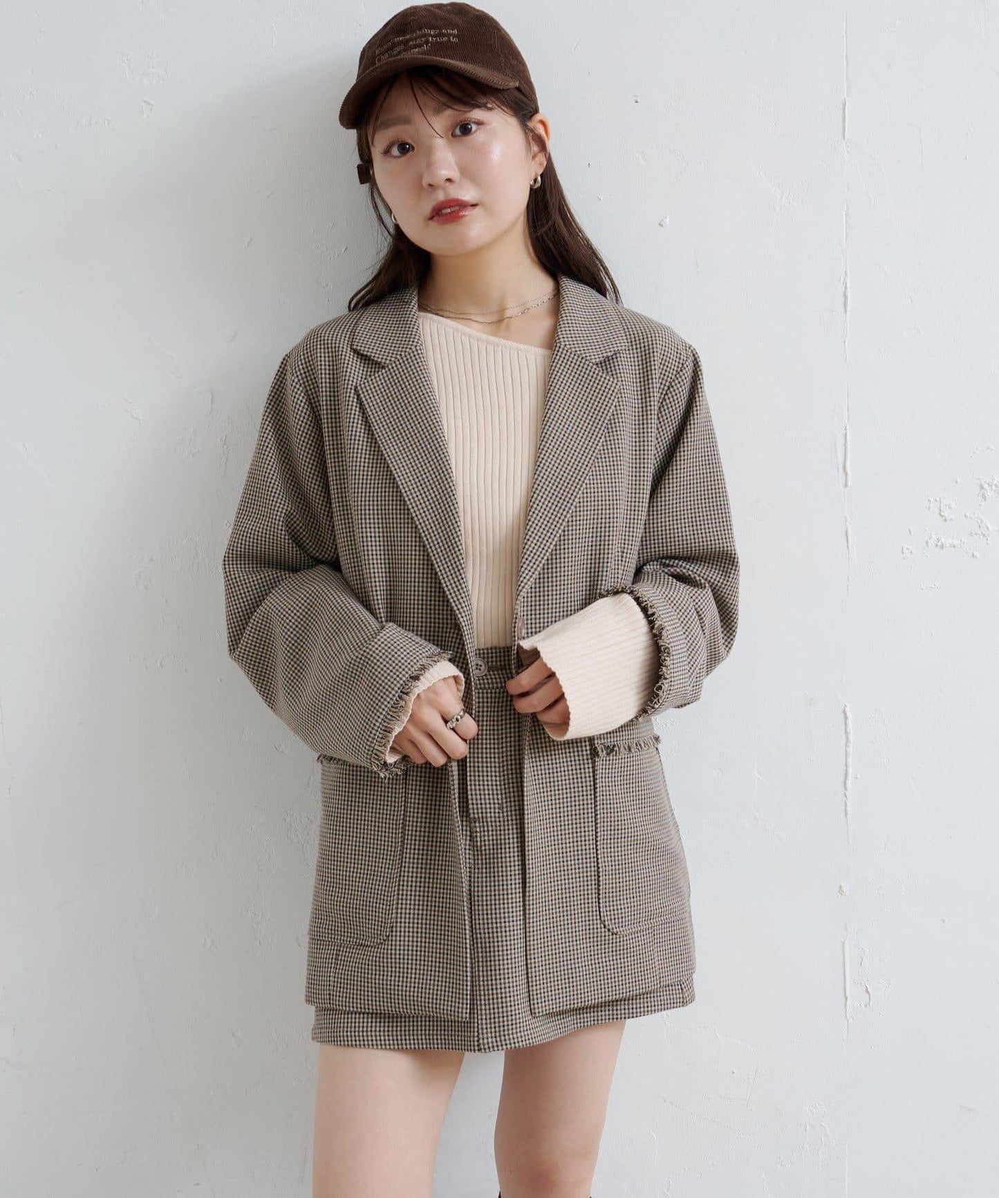 【Kastane】套裝格紋迷你裙