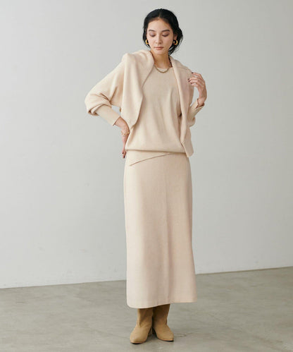 柔軟蓬鬆迷你羽毛針織半身裙