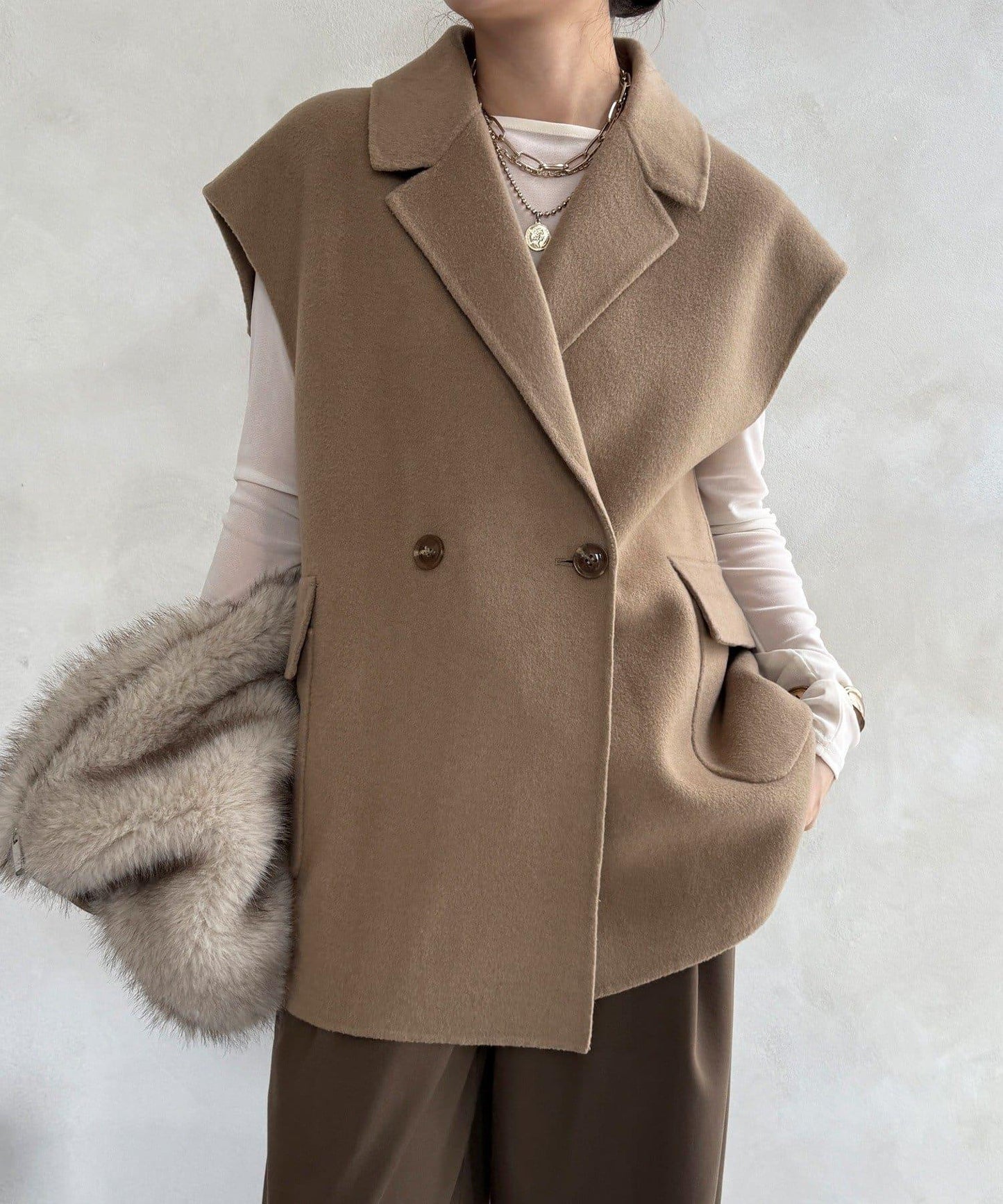 寬鬆版型夾克馬甲