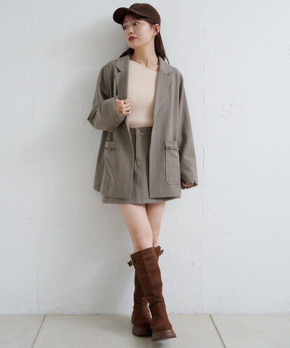 【/4色可選】設計感羅紋針織衫