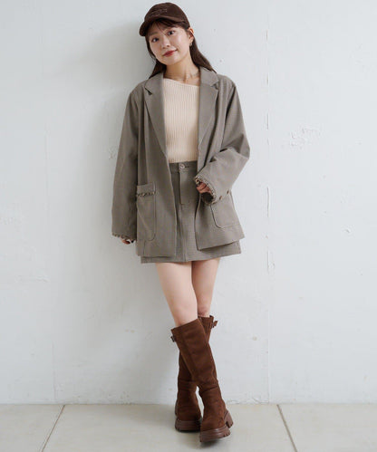 【/4色可選】設計感羅紋針織衫