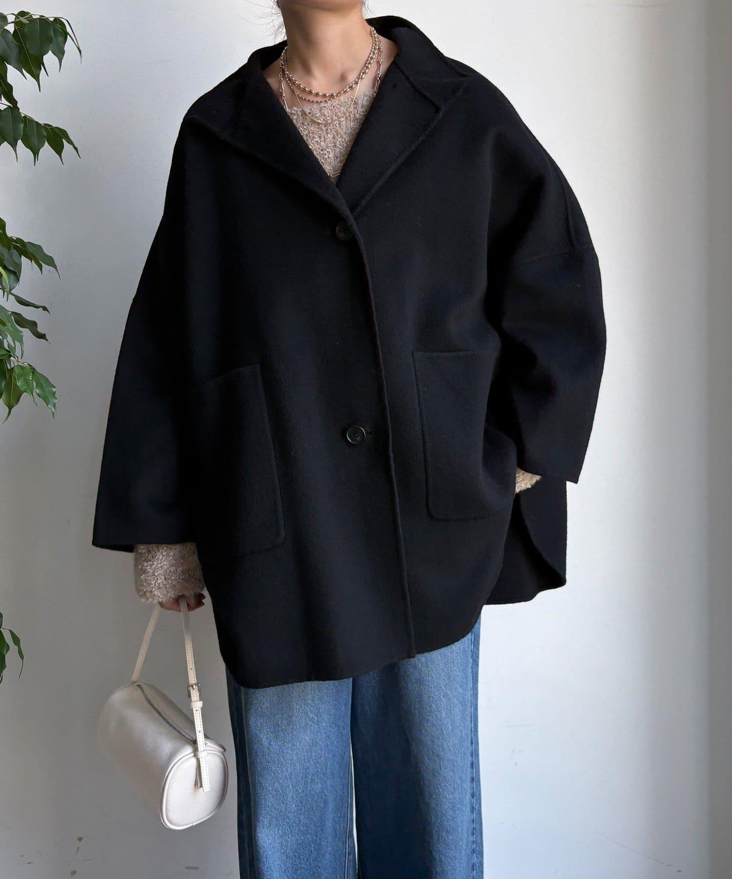 羊毛輕薄雙面立領大衣