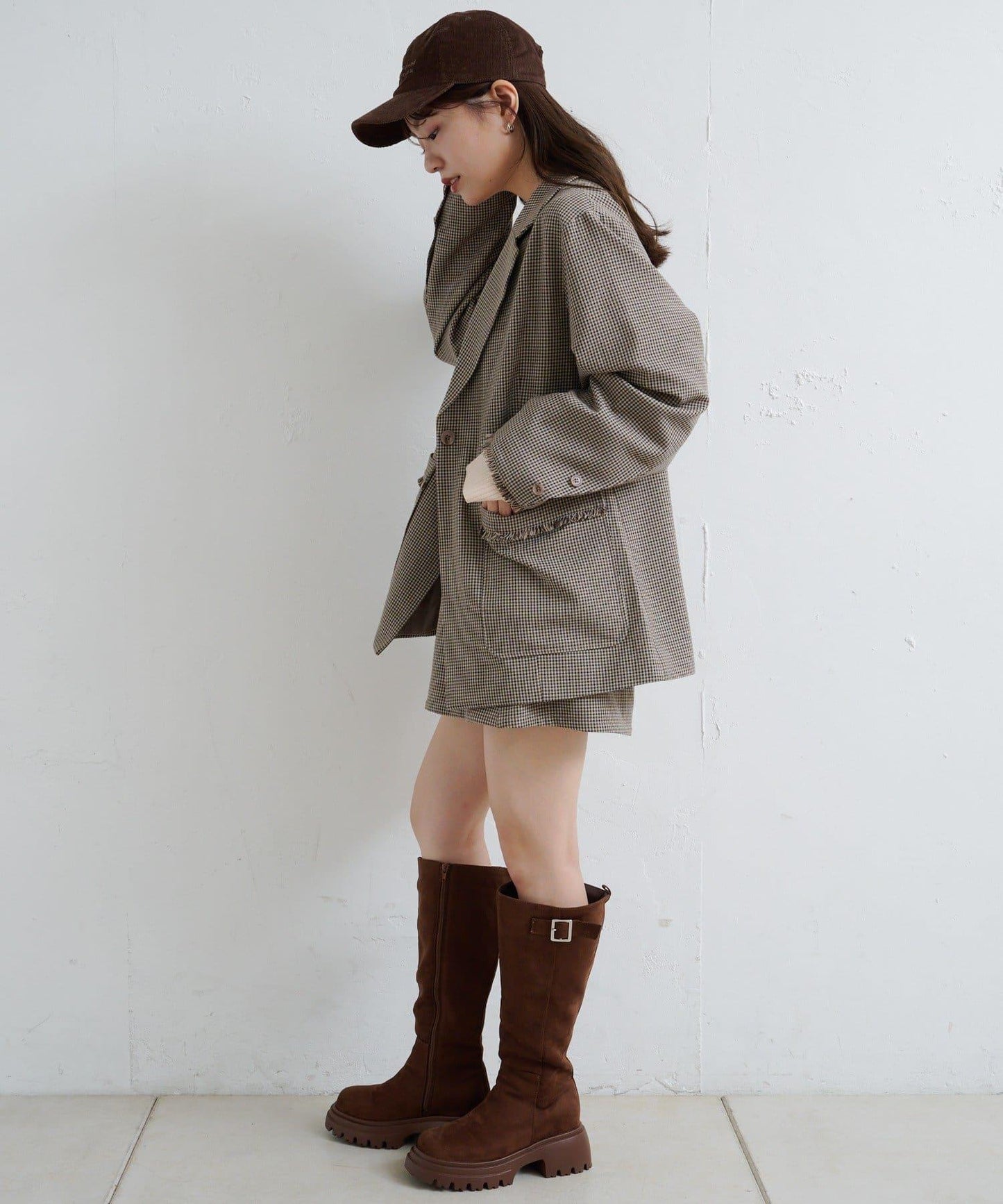 【Kastane】套裝格紋迷你裙