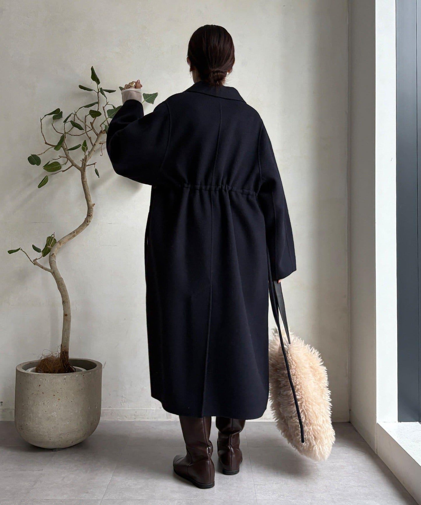 海狸絨長款大衣