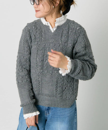 爆米花編織兩用針織衫