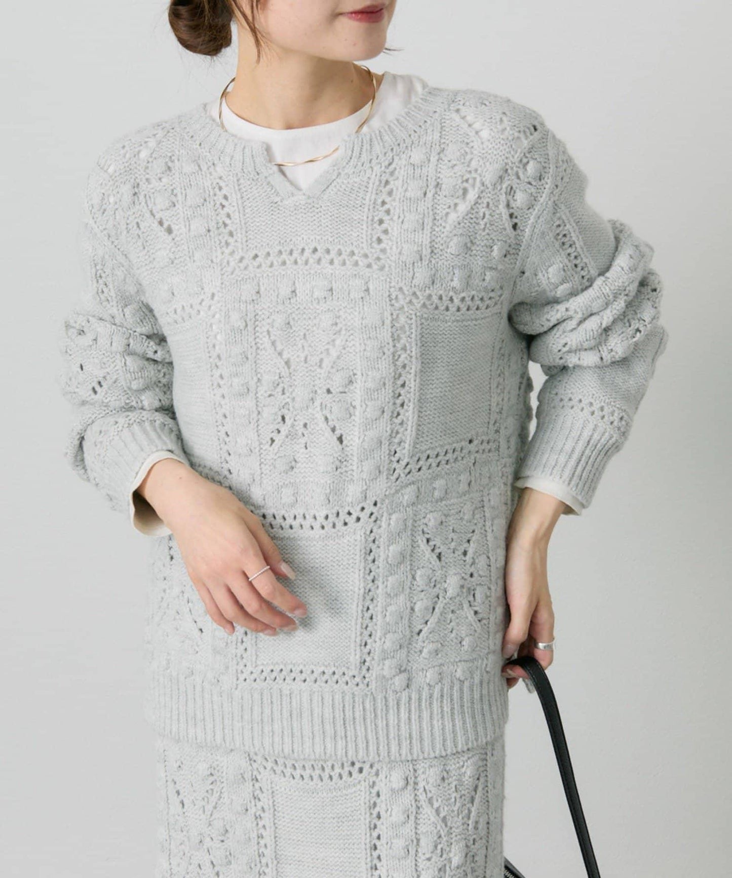 爆米花編織兩用針織衫