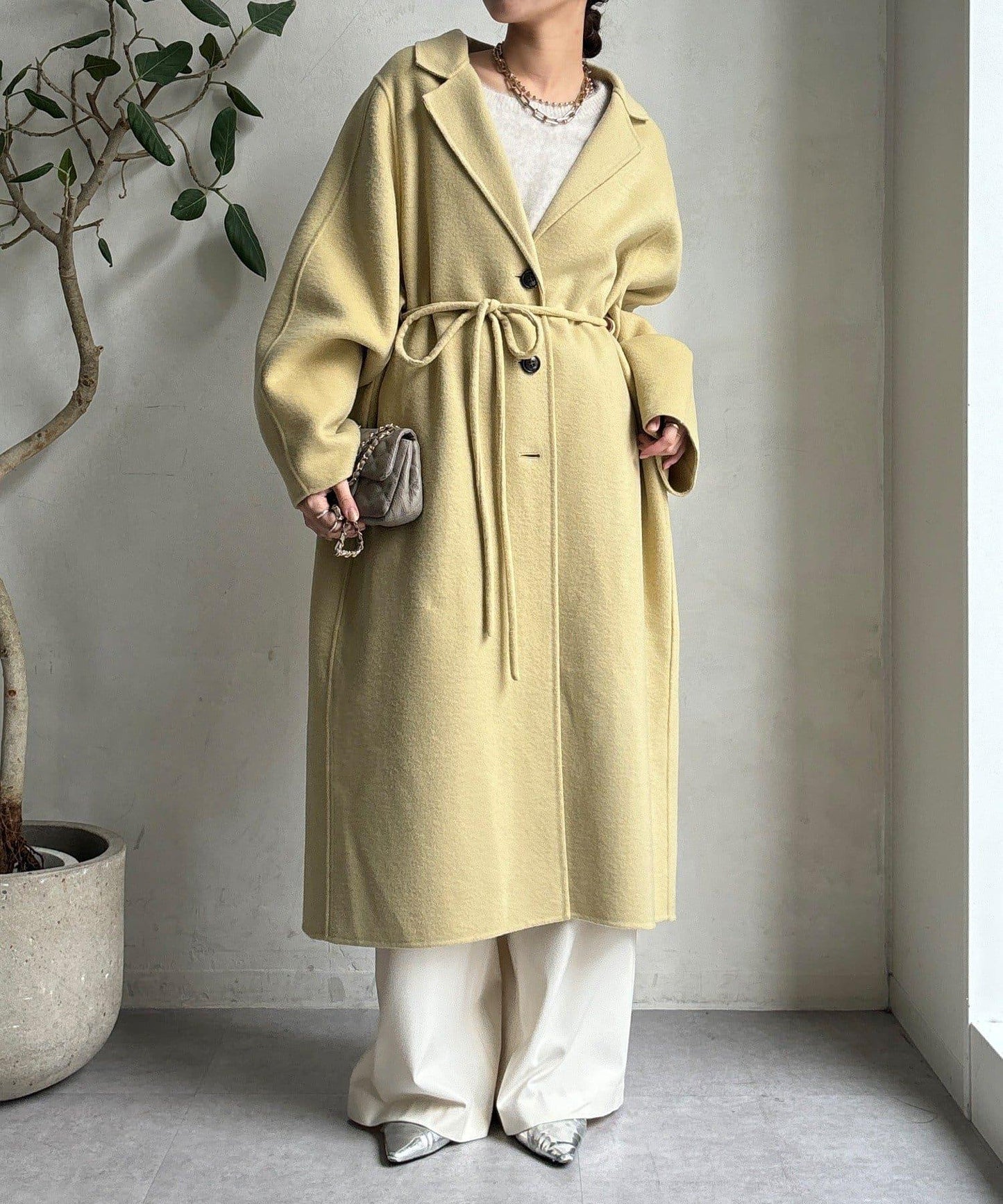 海狸絨長款大衣