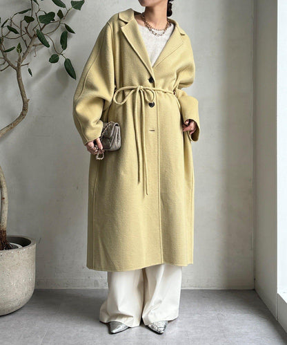 海狸絨長款大衣