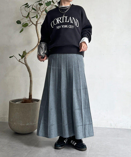 純色針織半身裙