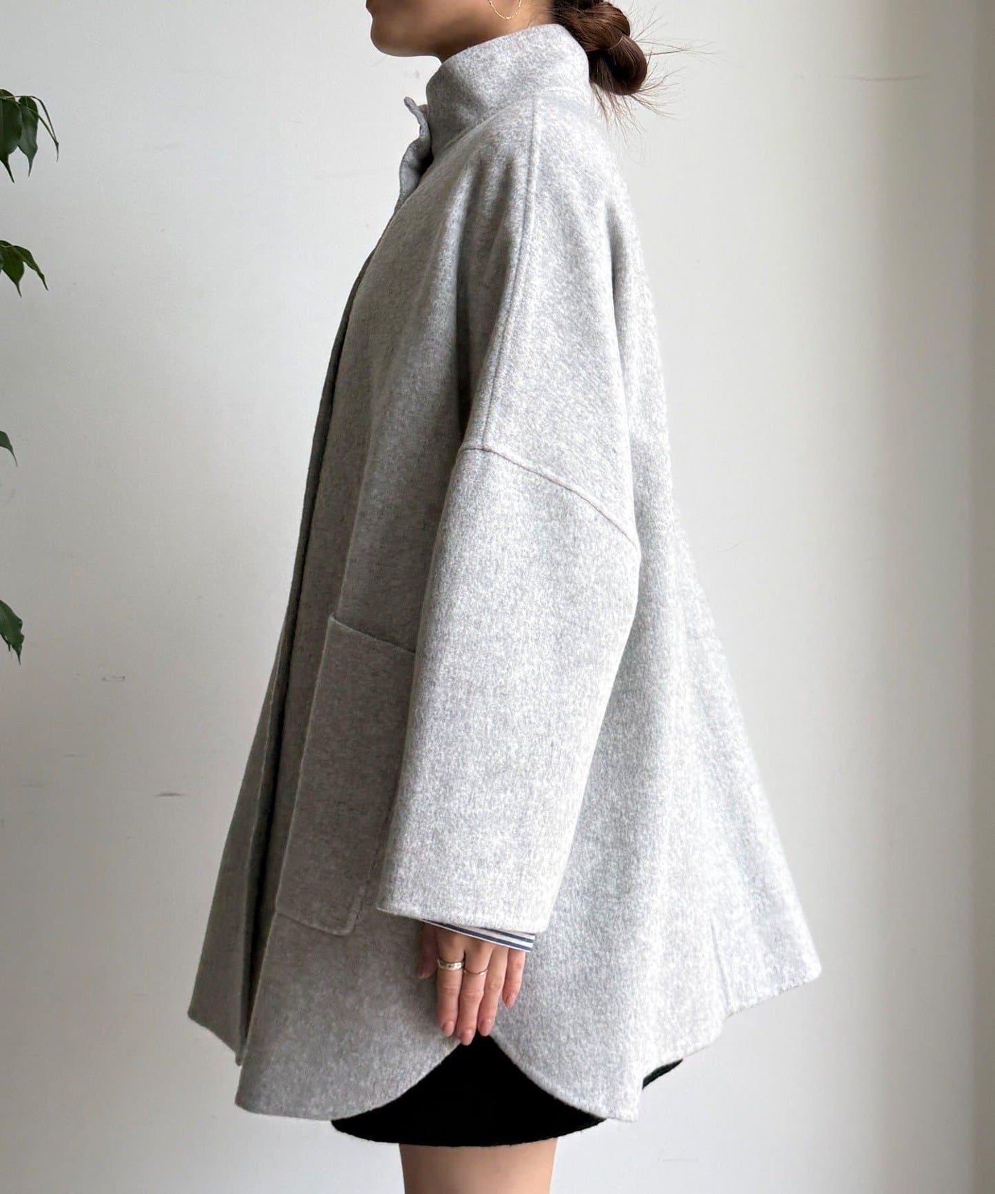 羊毛輕薄雙面立領大衣