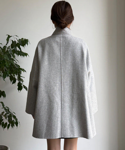 羊毛輕薄雙面立領大衣