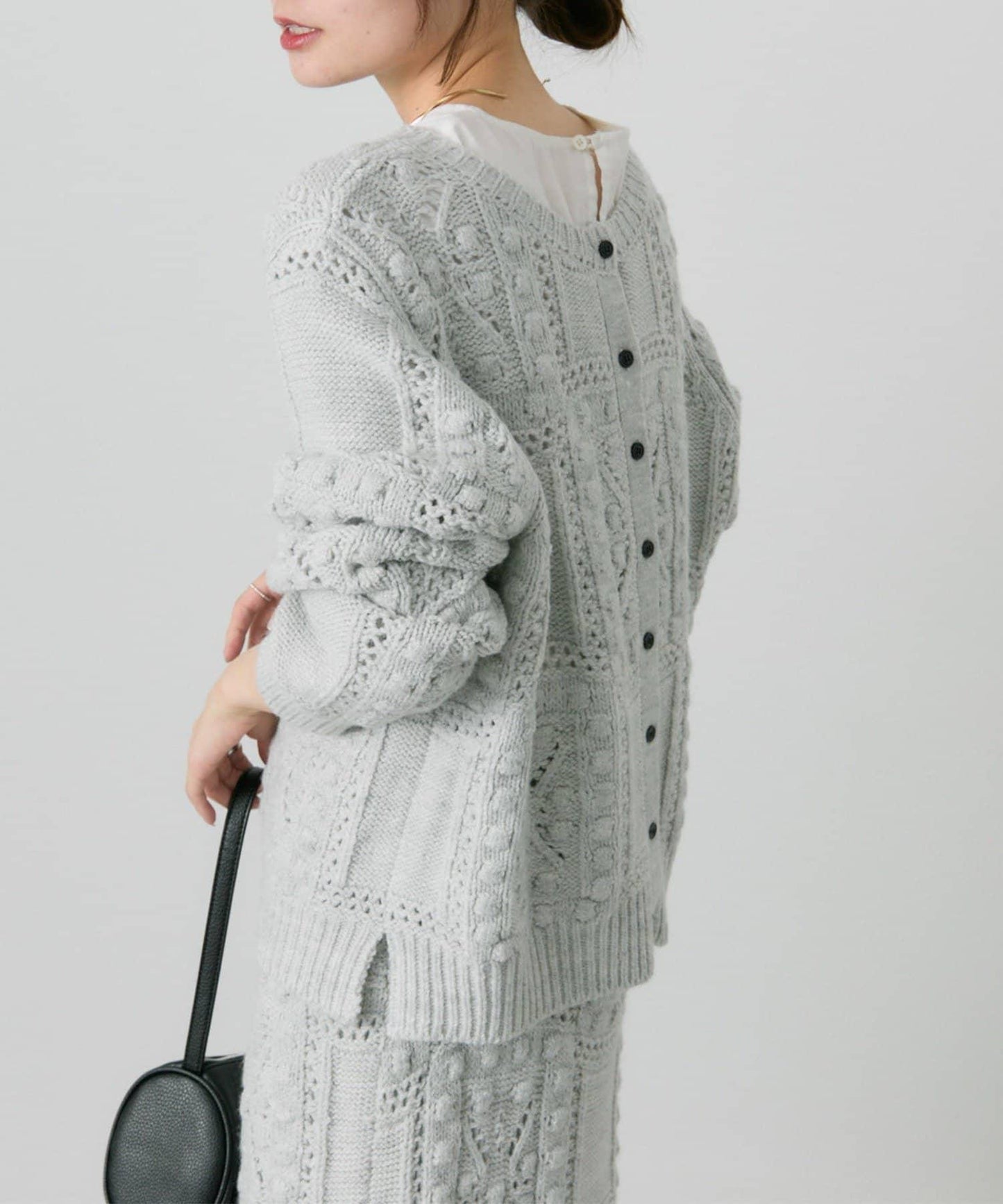 爆米花編織兩用針織衫