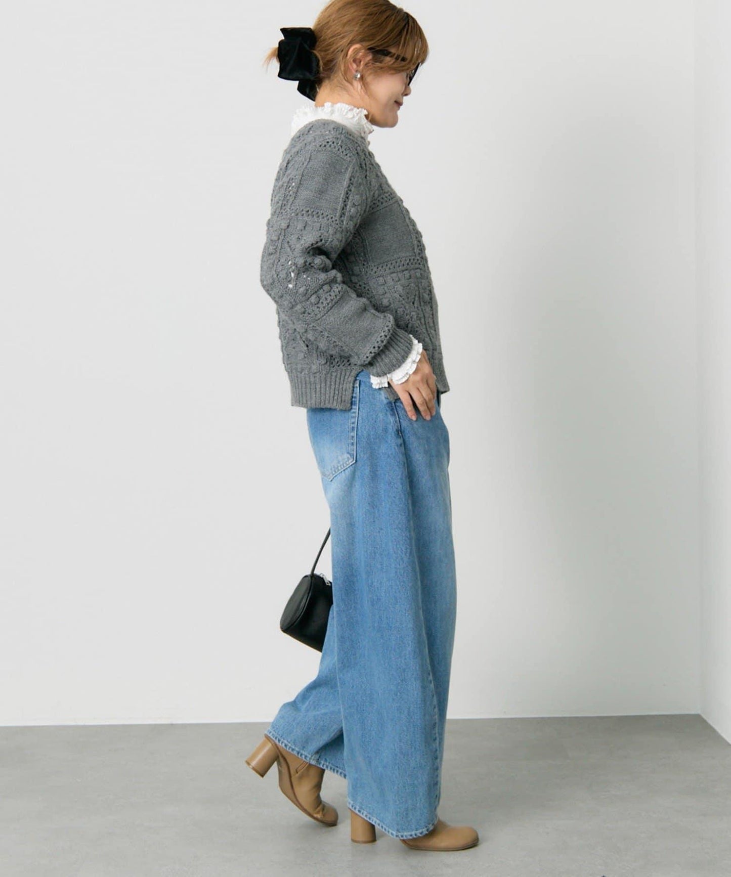 爆米花編織兩用針織衫