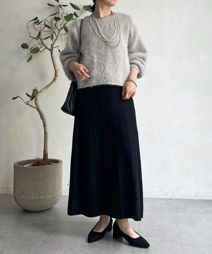 純色針織半身裙