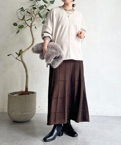 純色針織半身裙