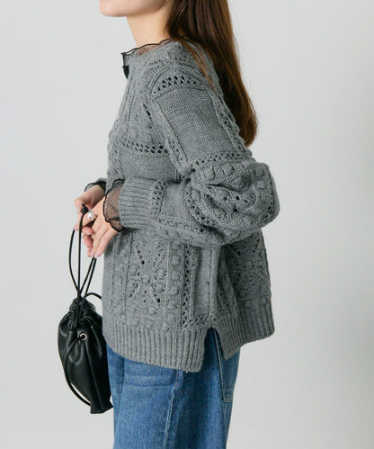 爆米花編織兩用針織衫