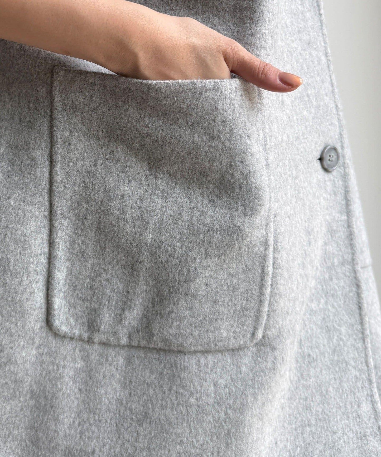 羊毛輕薄雙面立領大衣