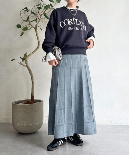 純色針織半身裙