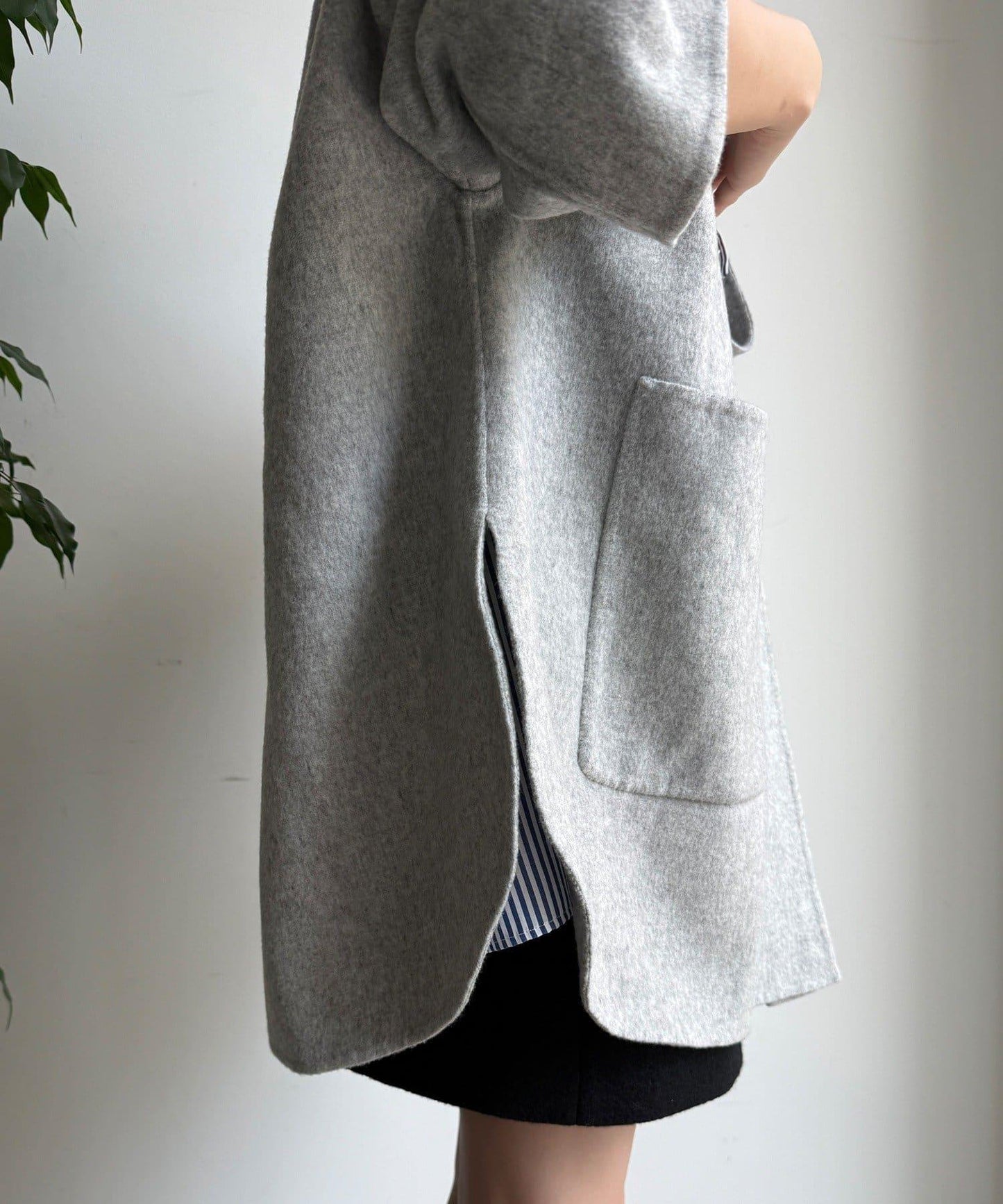 羊毛輕薄雙面立領大衣