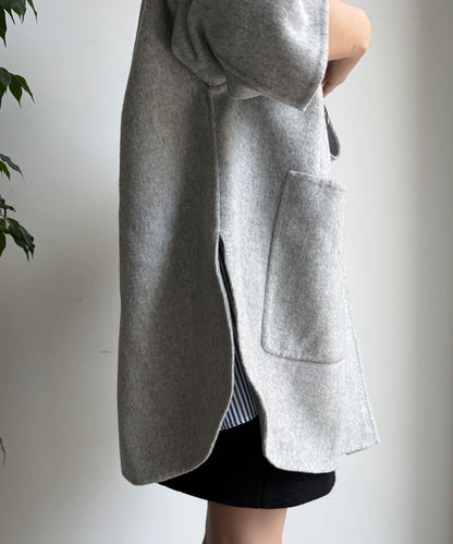 羊毛輕薄雙面立領大衣