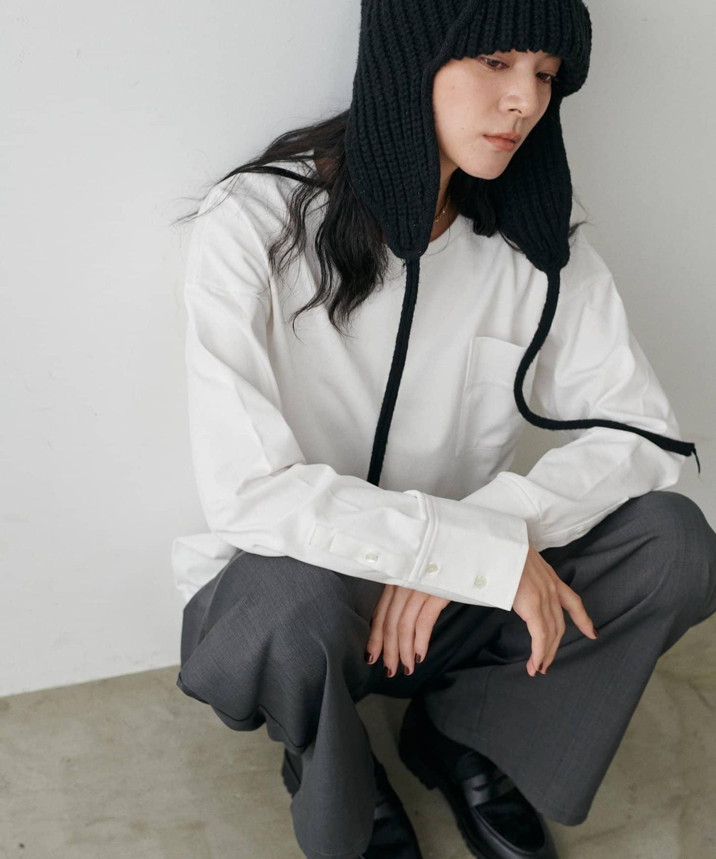 帶袖口針織套頭衫