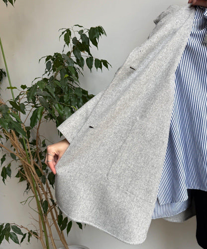 羊毛輕薄雙面立領大衣