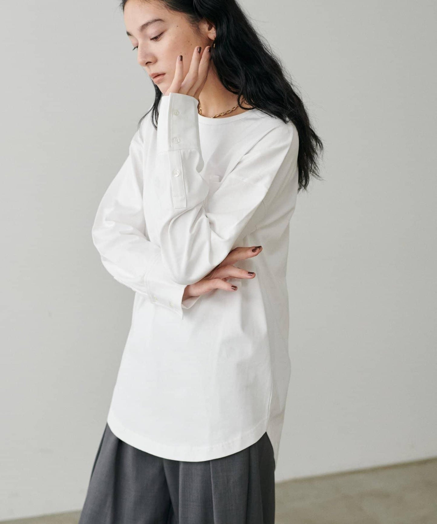 帶袖口針織套頭衫