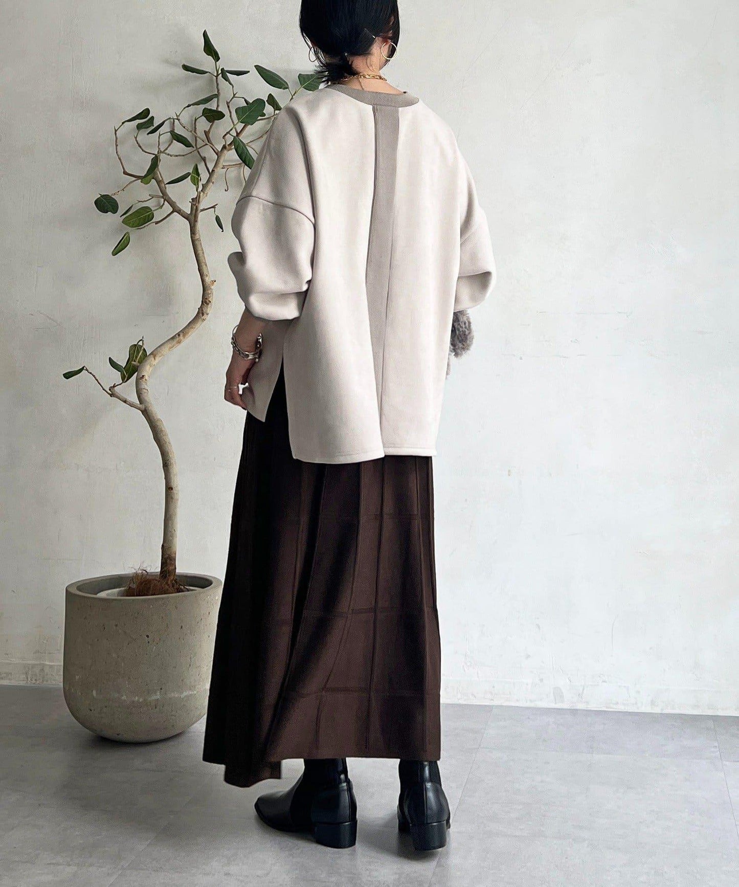 純色針織半身裙