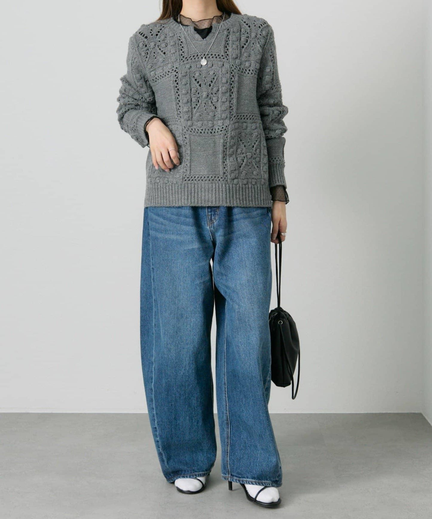 爆米花編織兩用針織衫