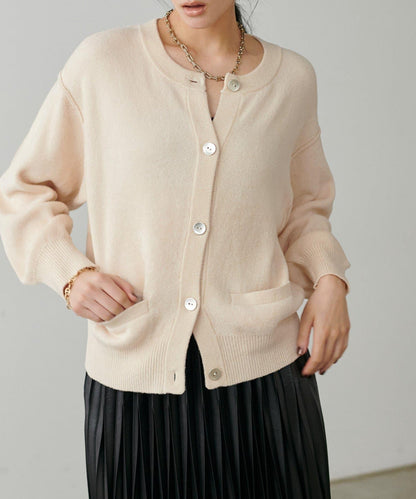 蓬鬆羽毛感針織短款開衫