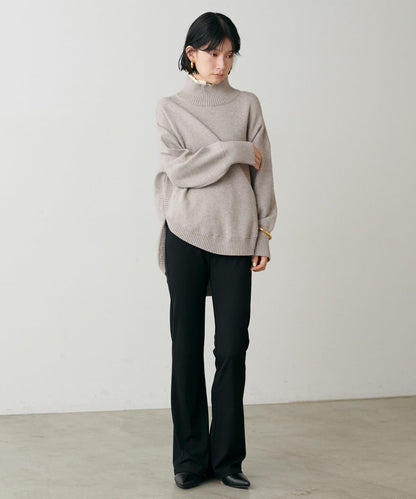 圓弧下襬雙層領針織衫