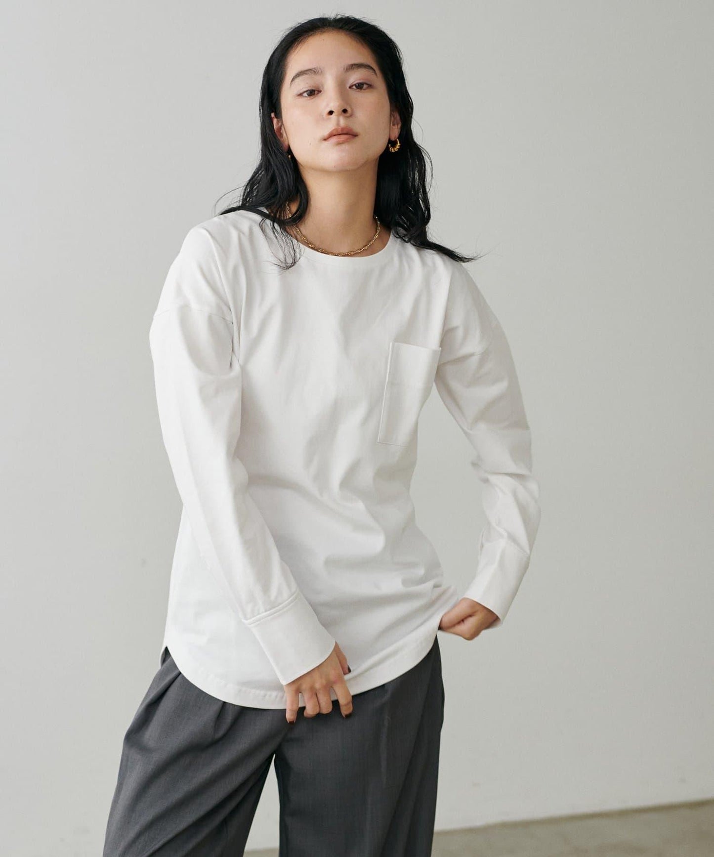 帶袖口針織套頭衫