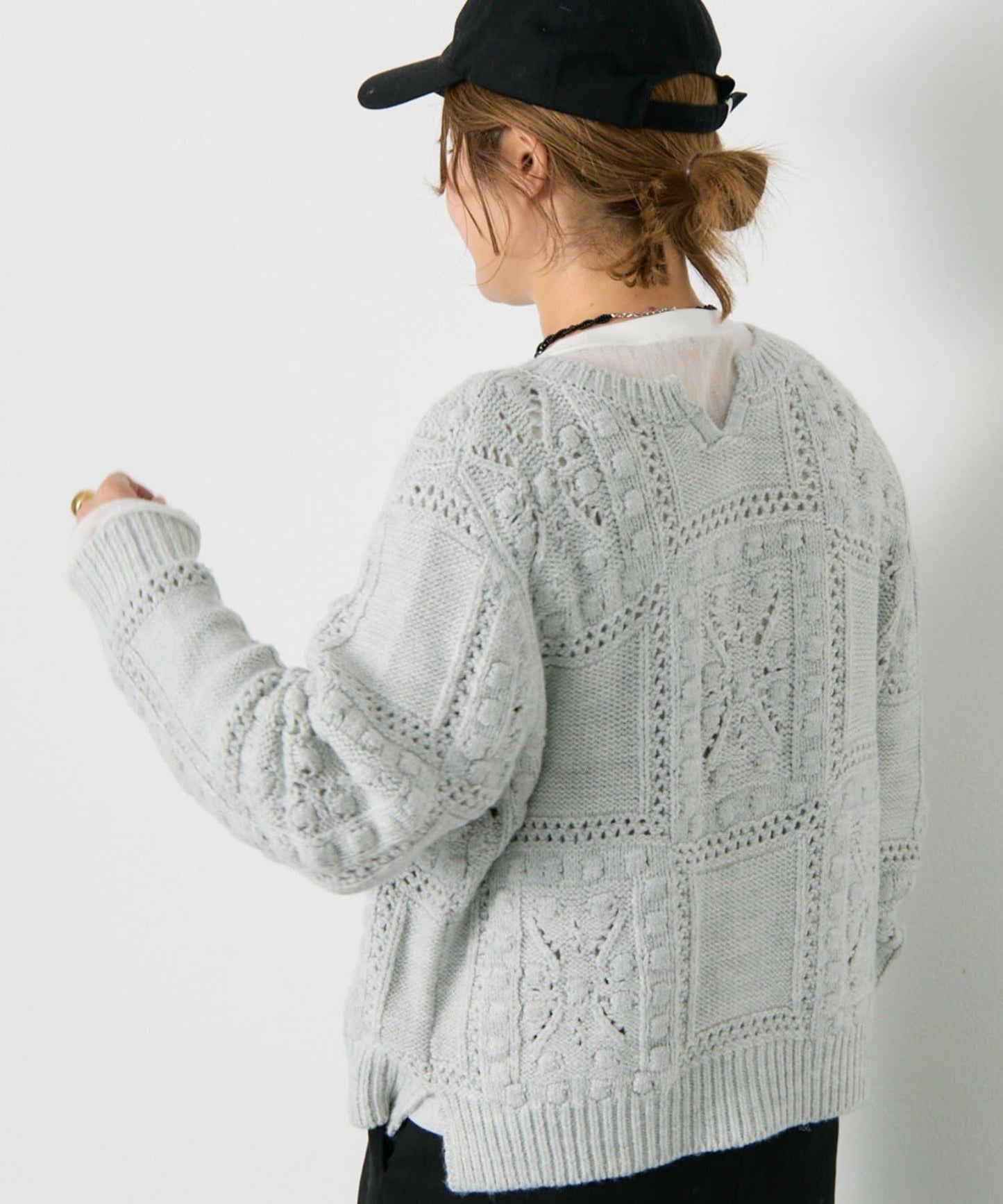 爆米花編織兩用針織衫