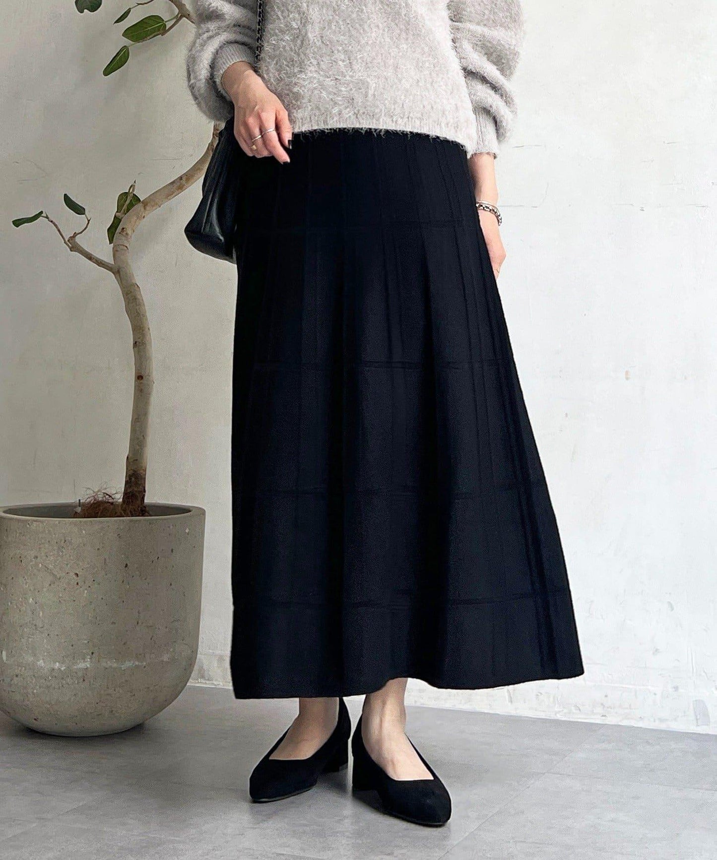 純色針織半身裙