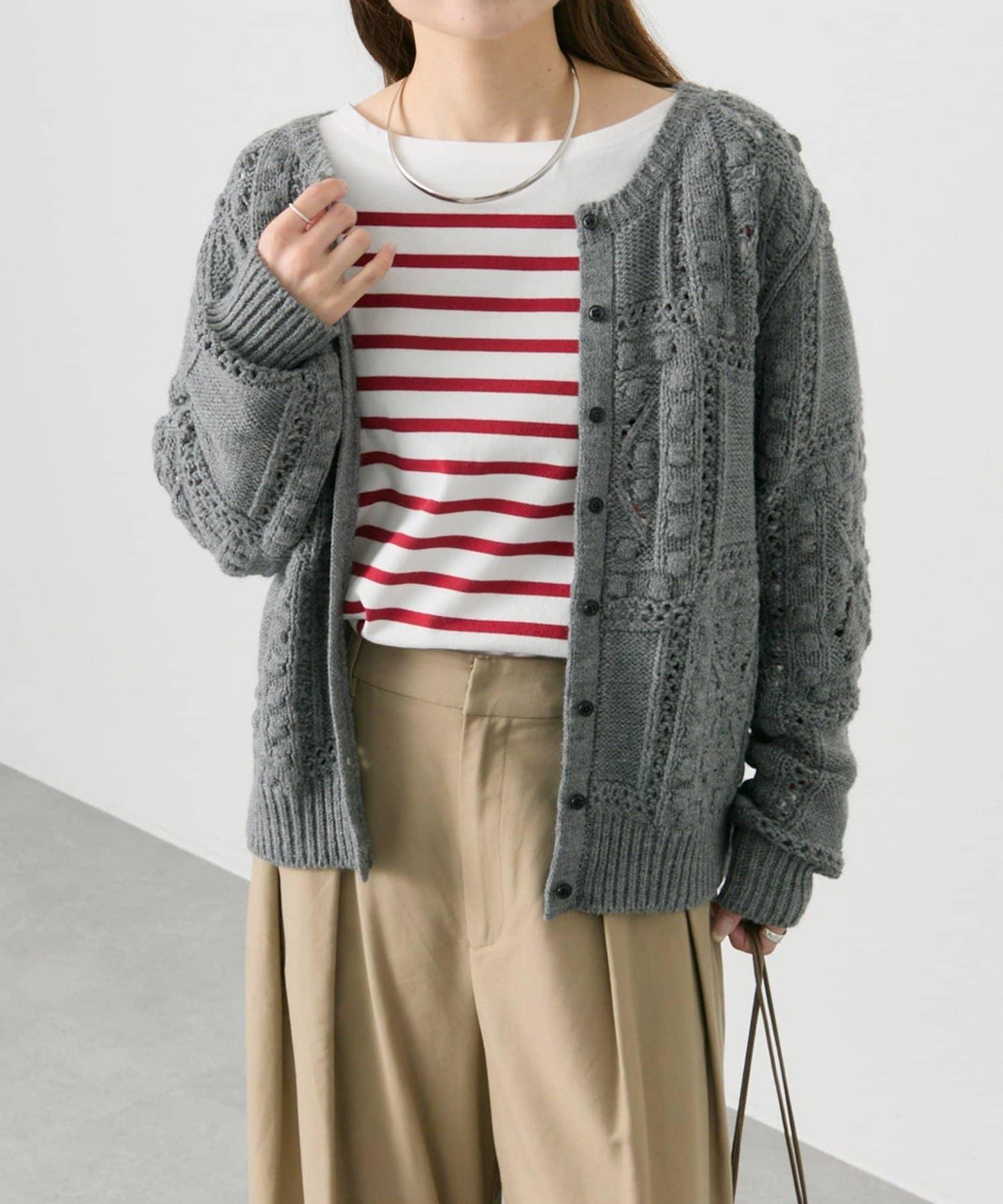 爆米花編織兩用針織衫