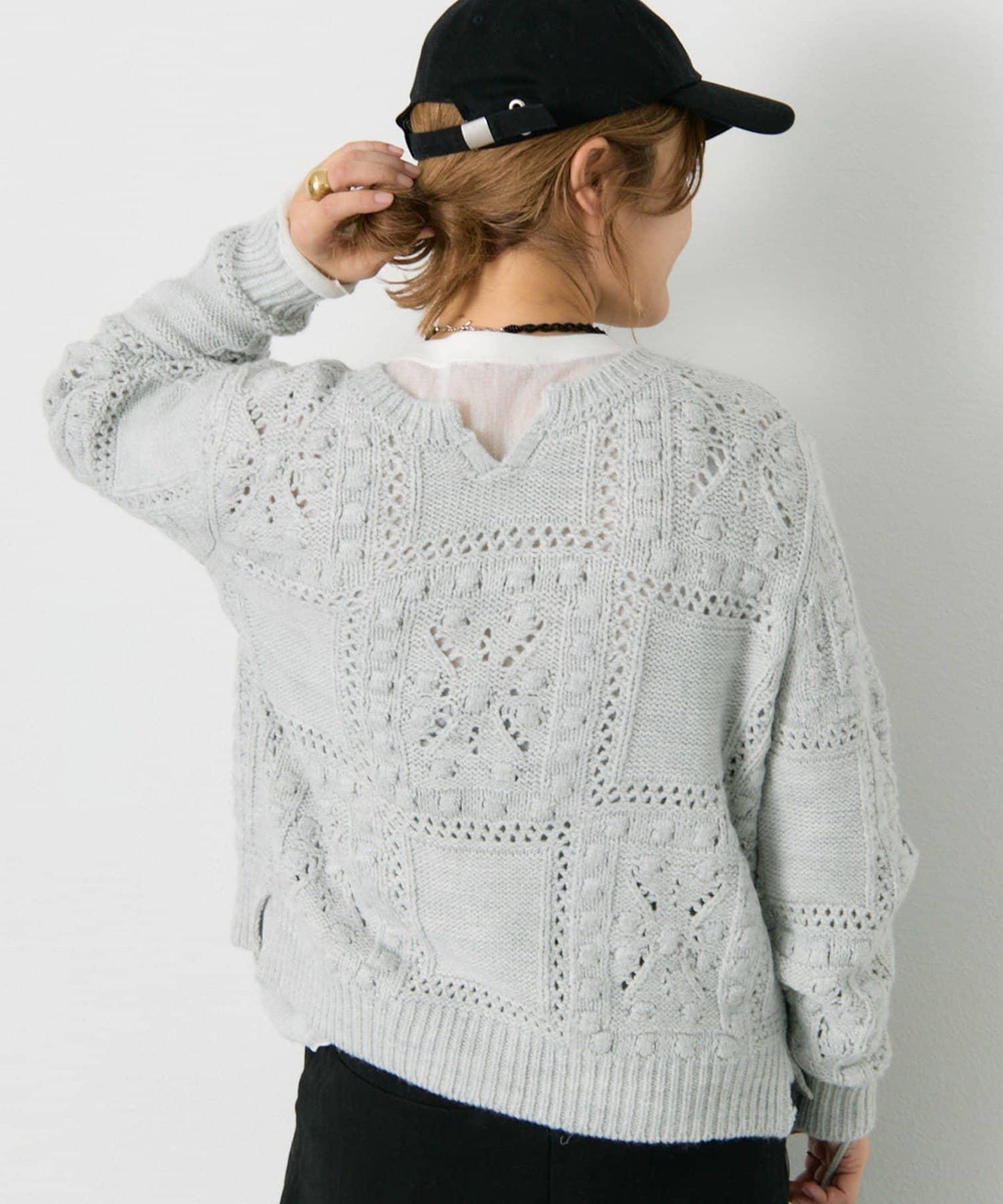 爆米花編織兩用針織衫