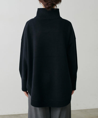 圓弧下襬雙層領針織衫