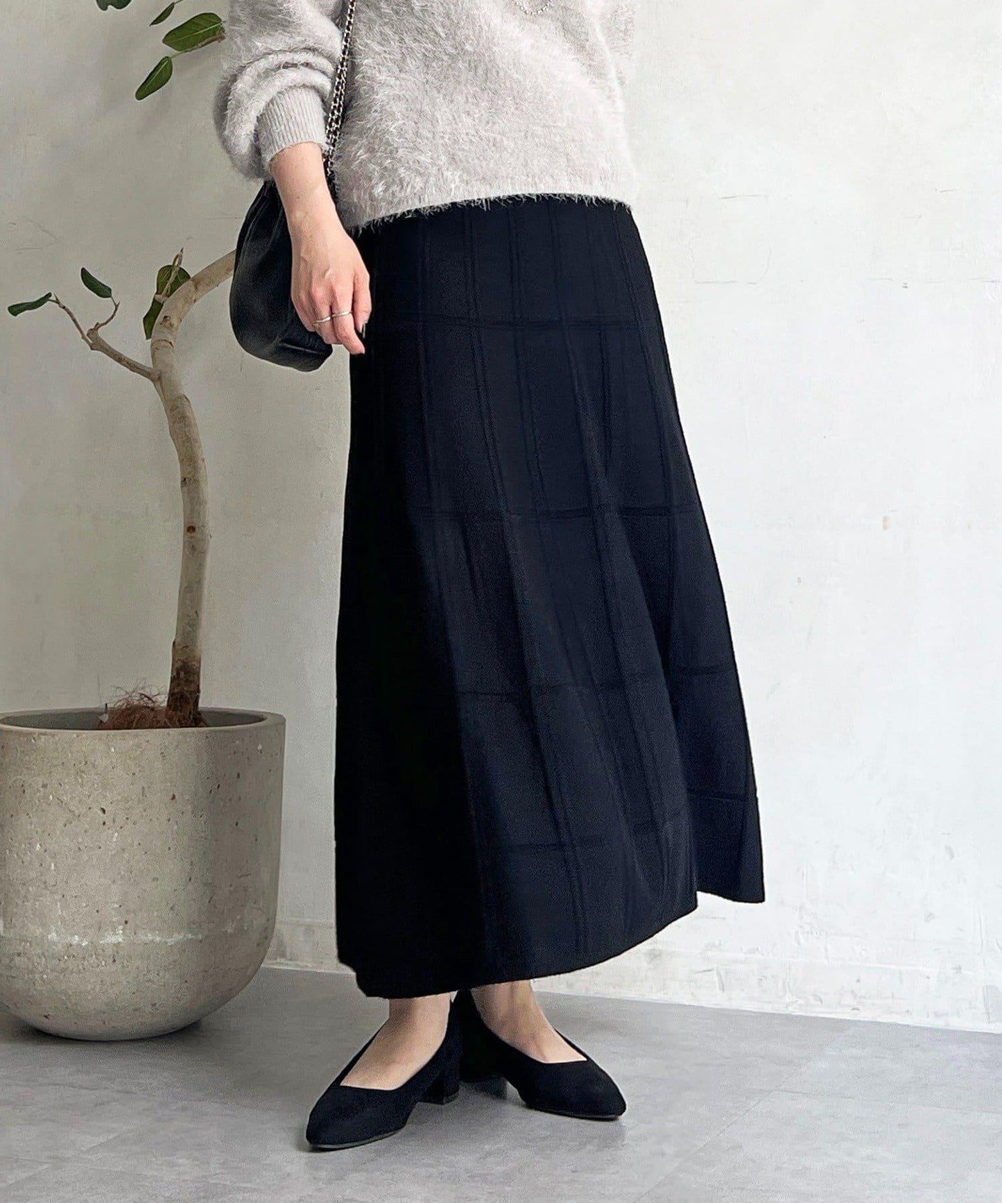 純色針織半身裙