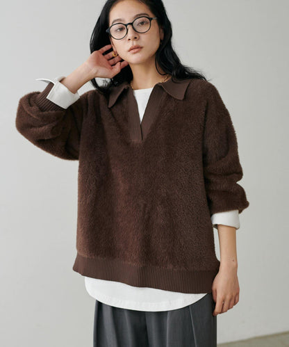 帶袖口針織套頭衫