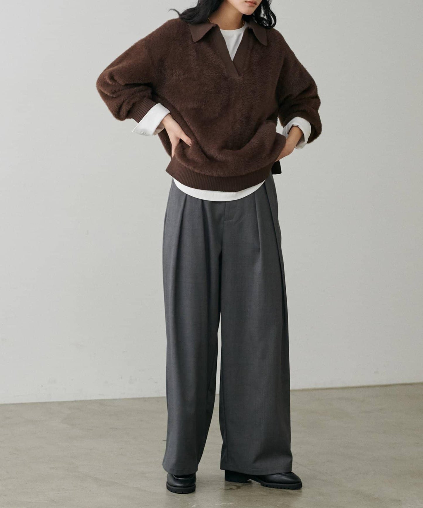 帶袖口針織套頭衫