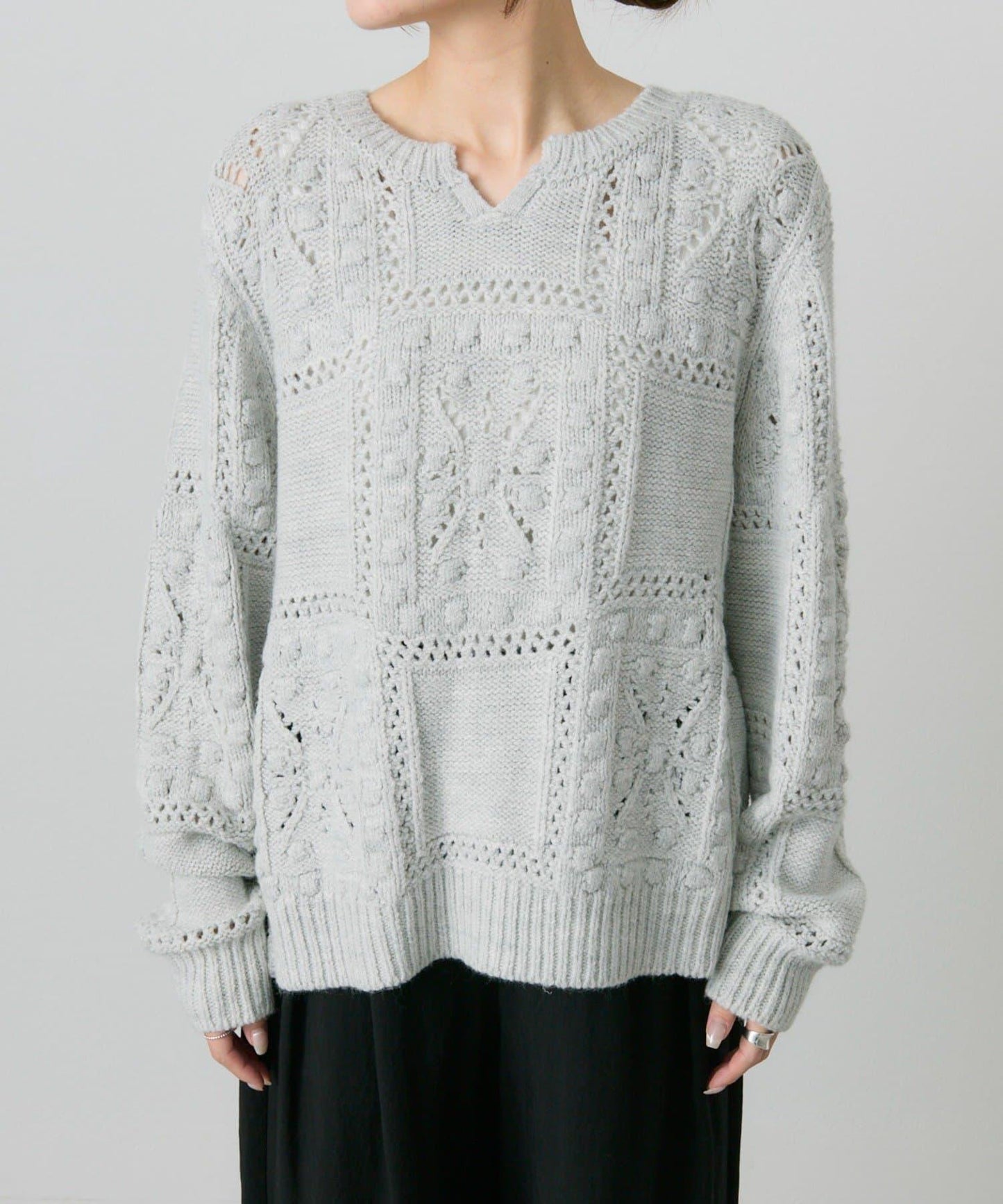 爆米花編織兩用針織衫