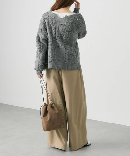 爆米花編織兩用針織衫