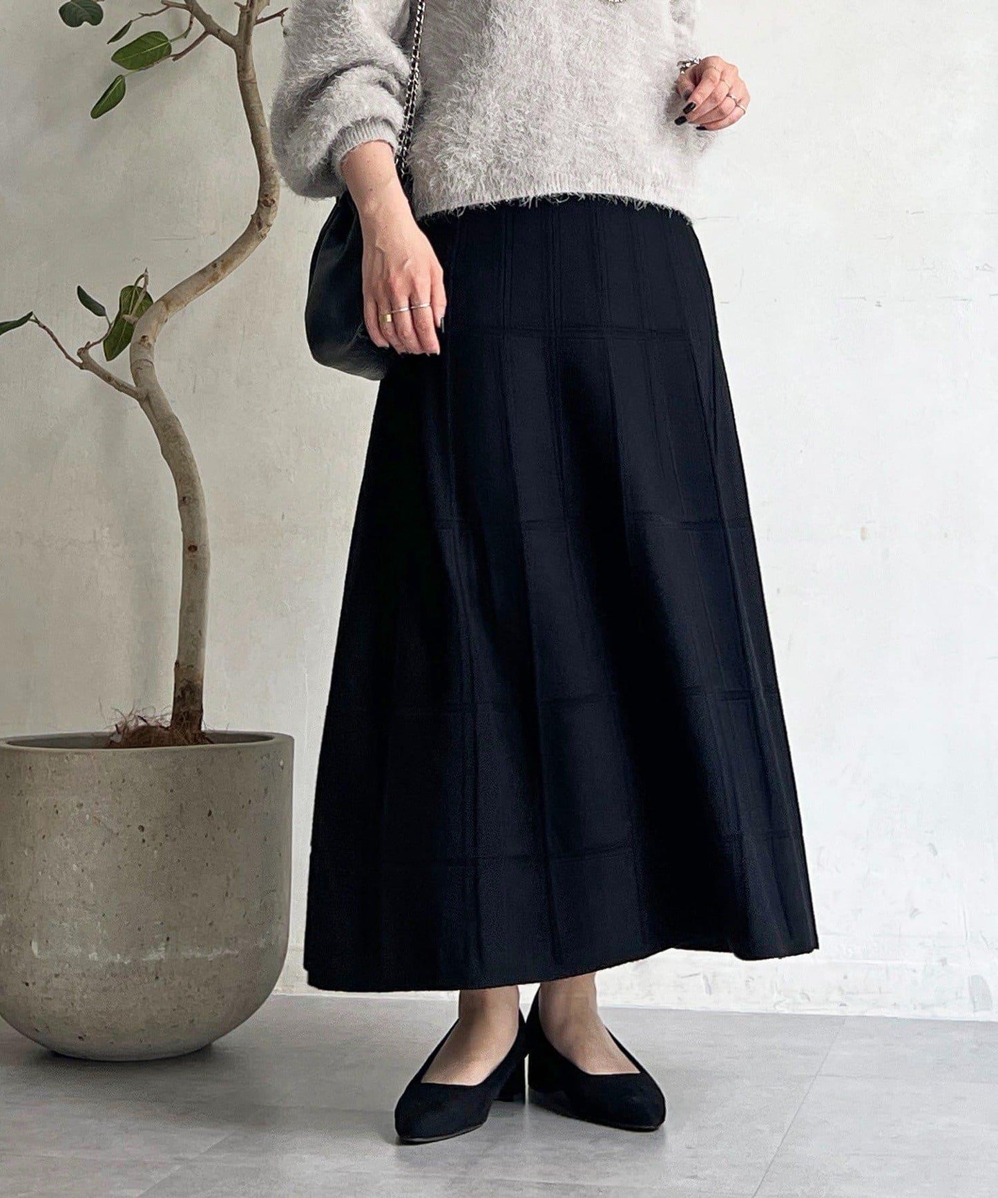 純色針織半身裙